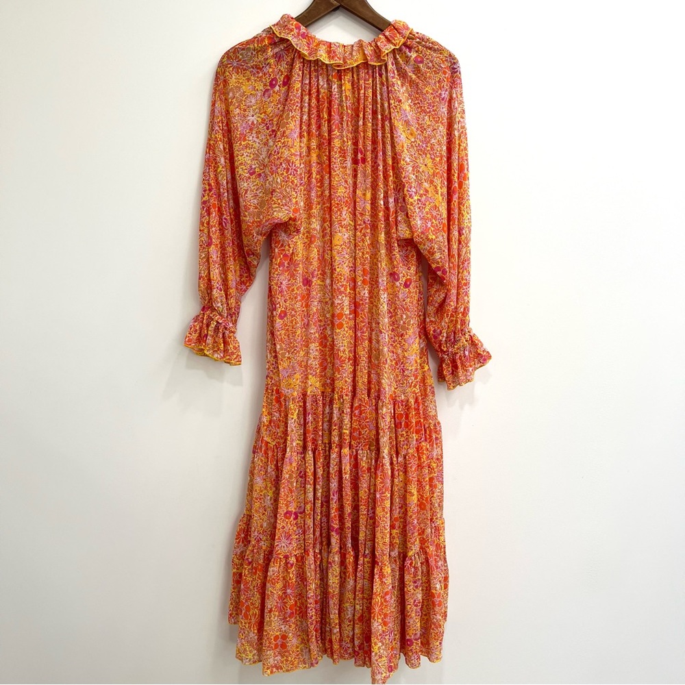 Free People Orange Floral Tiered Maxi Dress - Picture 7 of 12